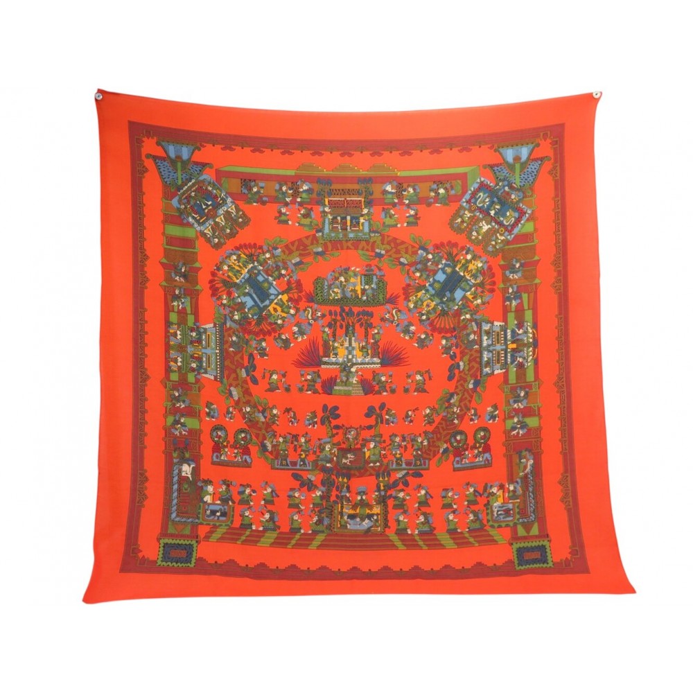 CHALE HERMES ASTRES ET SOLEIL ANNIE FAIVRE 140CM CACHEMIRE ET SOIE SHAWL 1340€