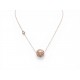 NEUF COLLIER CHRISTIAN DIOR SPHERE CANNAGE 44.5 CM METAL DORE ROSE NECKLACE 580€