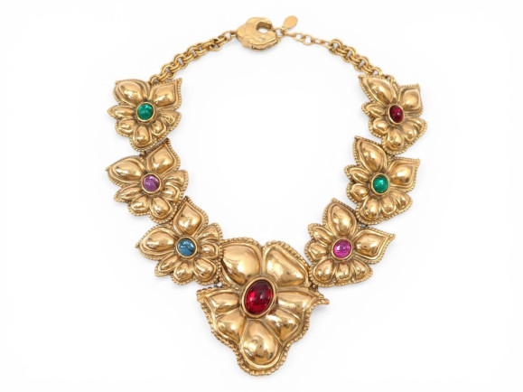  collier jean louis scherrer fleurs cabochon