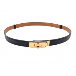 NEUF CEINTURE HERMES KELLY 18 H069853CC89 90 EN CUIR EPSOM NOIR BOITE BELT 1070€