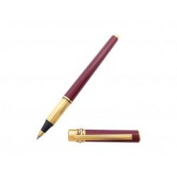 VINTAGE STYLO BILLE CARTIER MUST TRINITY 3 ORS LAQUE BORDEAUX ROLLERBALL 430€