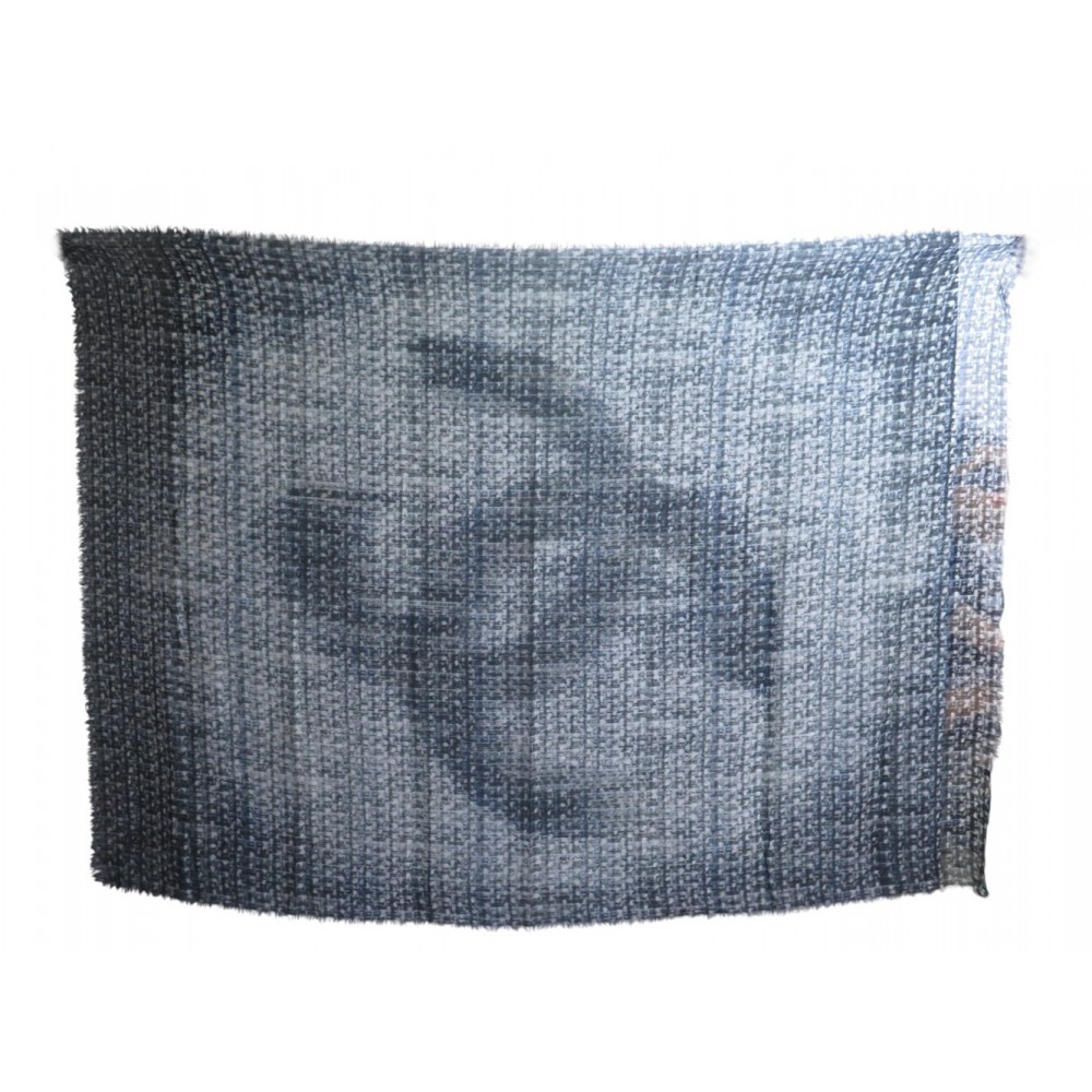 NEUF ETOLE CHANEL LOGO CC 100% CACHEMIRE FOULARD STOLE NEW CASHMERE SHAWL 1240€