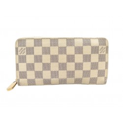 PORTEFEUILLE LOUIS VUITTON ZIPPY N41660 EN TOILE DAMIER AZUR MONNAIE WALLET 810€