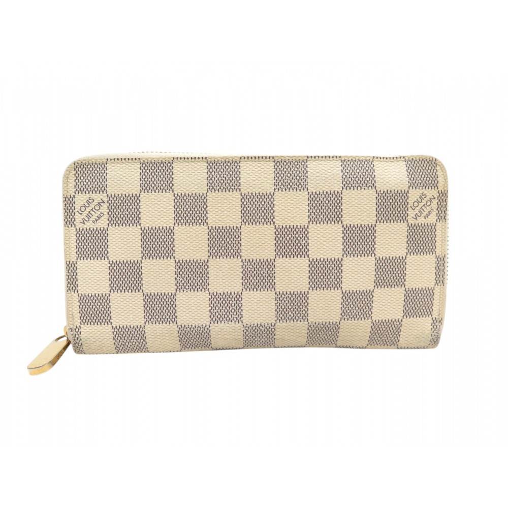 PORTEFEUILLE LOUIS VUITTON ZIPPY N41660 EN TOILE DAMIER AZUR MONNAIE WALLET 810€