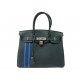 NEUF SAC A MAIN HERMES BIRKIN 30 OFFICIER 2018 VERT CYPRES & BLEU ZELLIGE PURSE