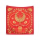 FOULARD HERMES LES CAVALIERS D'OR 1ERE EDITION CARRE 90 EN SOIE ROUGE SCARF 580€