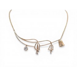 NEUF COLLIER CHRISTIAN DIOR BRELOQUES CLOCHES STRASS EN METAL DORE NECKLACE 750€