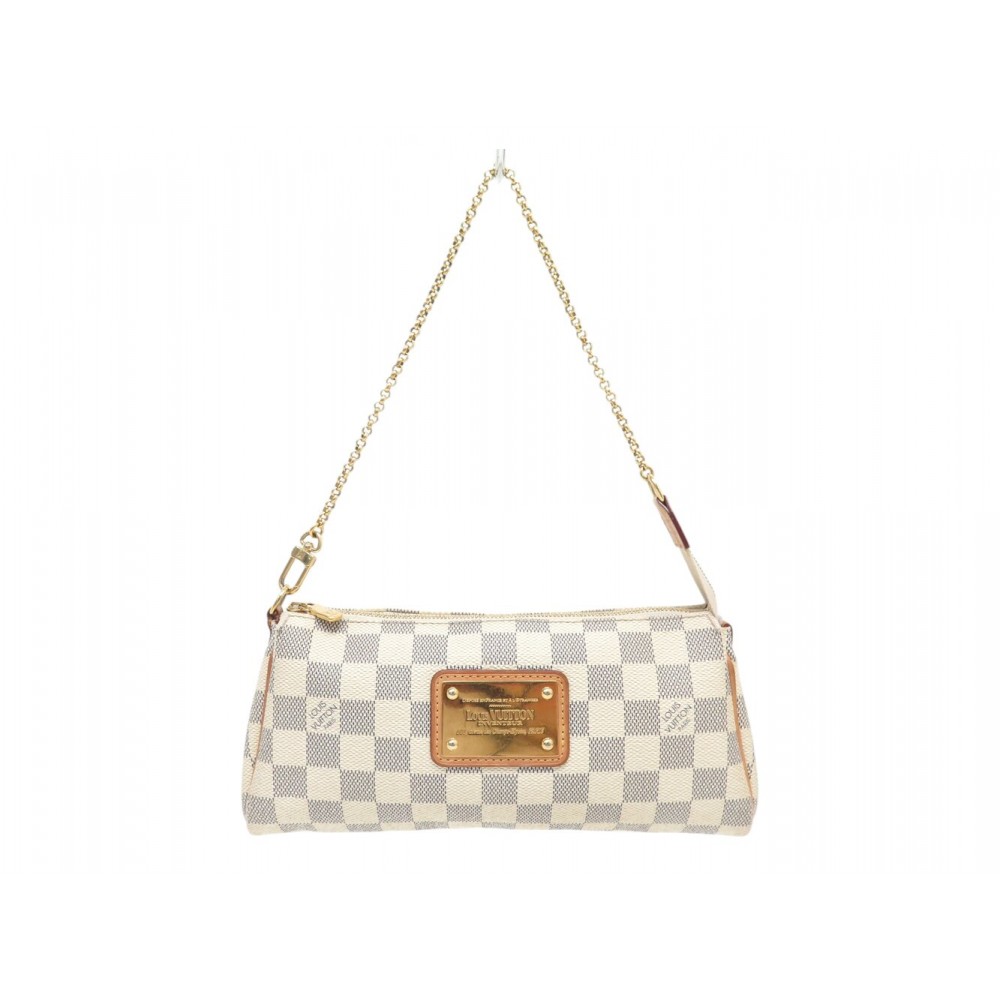 SAC A MAIN LOUIS VUITTON POCHETTE EVA N55214 TOILE DAMIER AZUR CLUTCH BAG 1200€