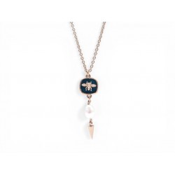 NEUF COLLIER DIOR SAUTOIR PENDENTIF ABEILLE PERLE 94.5 CM METAL NECKLACE 530€
