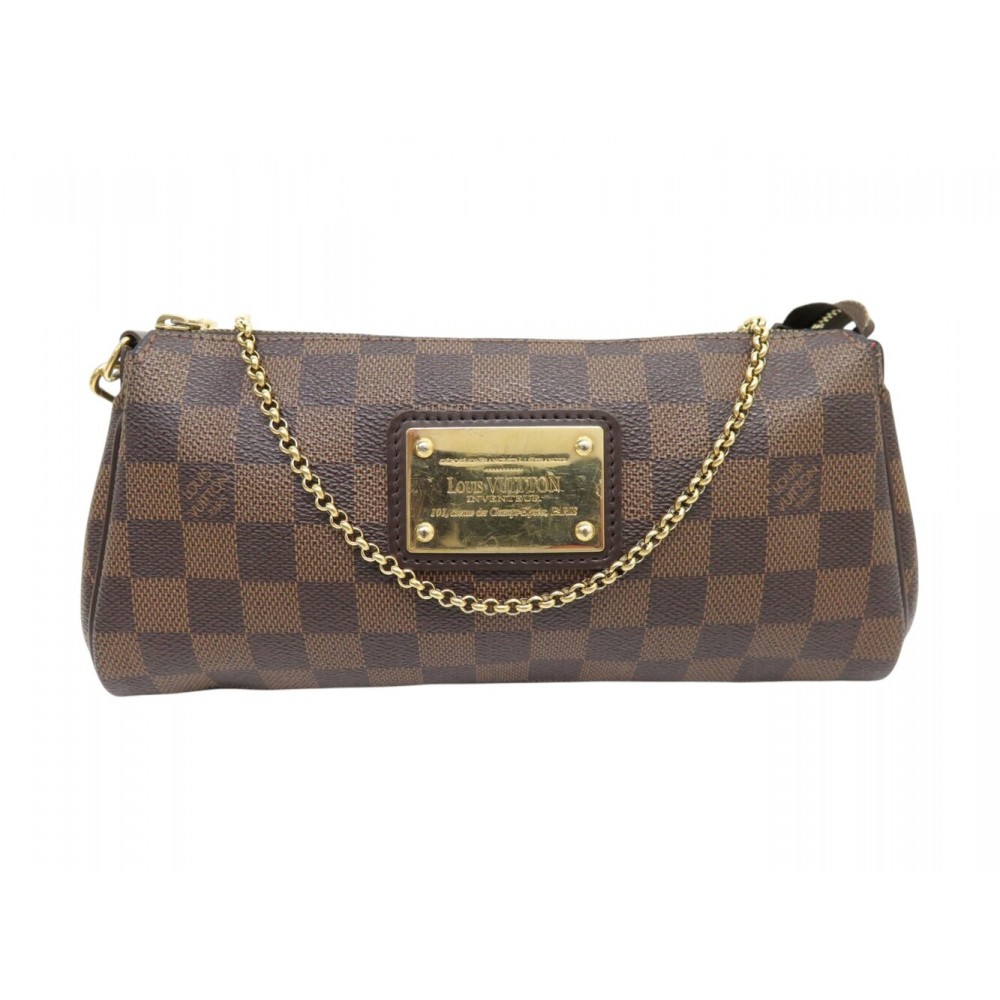 SAC A MAIN LOUIS VUITTON POCHETTE EVA N55213 EN TOILE DAMIER EBENE CLUTCH 1200€