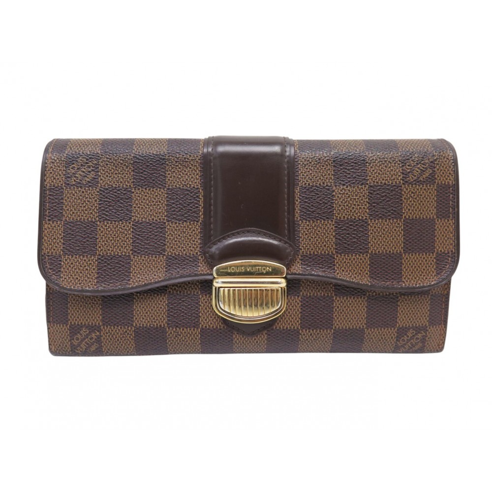 PORTEFEUILLE LOUIS VUITTON SISTINA TOILE DAMIER EBENE N61747 POUCH WALLET 560€