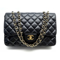 SAC A MAIN CHANEL GRAND CLASSIQUE TIMELESS JUMBO EN CUIR MATELASSE NOIR 11100€