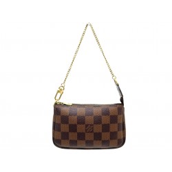 MINI POCHETTE ACCESSOIRES LOUIS VUITTON N58009 EN TOILE DAMIER EBENE CLUTCH 620€