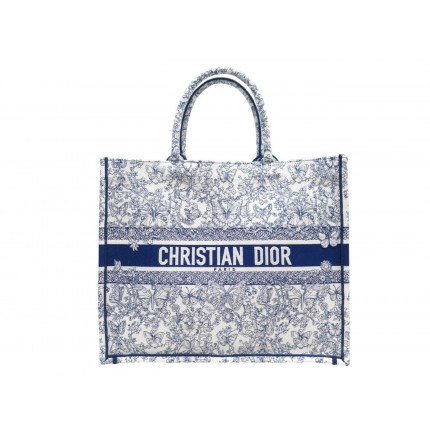 NEUF SAC A MAIN CHRISTIAN DIOR BOOK TOTE BRODERIE PAPILLON CABAS GM TOILE 3000€
