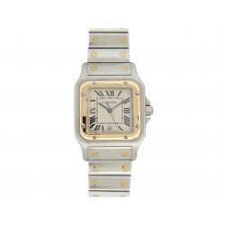 VINTAGE MONTRE CARTIER SANTOS GALBEE 187901 ACIER ET OR JAUNE QUARTZ LADY WATCH