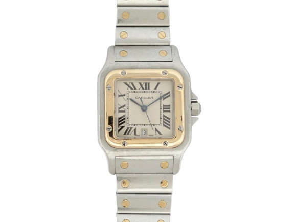 montre cartier santos galbee 187901 acier et