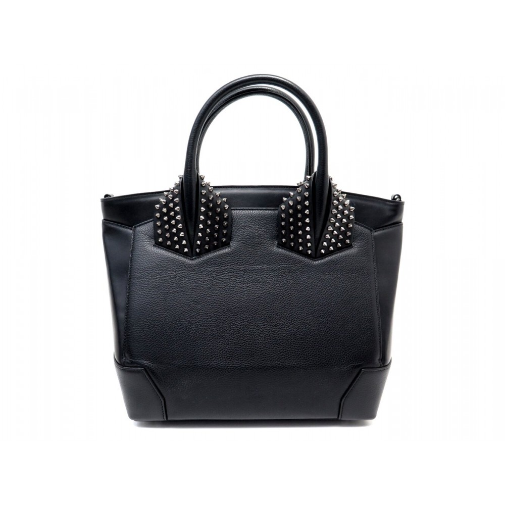 SAC A MAIN CHRISTIAN LOUBOUTIN ELOISE SPIKE GM BANDOULIERE EN CUIR NOIR 1970€