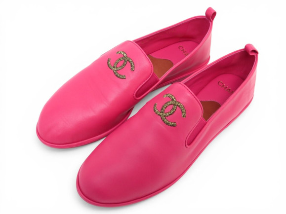 chaussures chanel g36365 37.5 mocassins logo cc