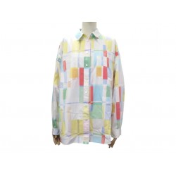 NEUF VINTAGE CHEMISE CHANEL 1999 A CARREAUX MULTICOLORE LOGO CC 38 M SHIRT 3200€
