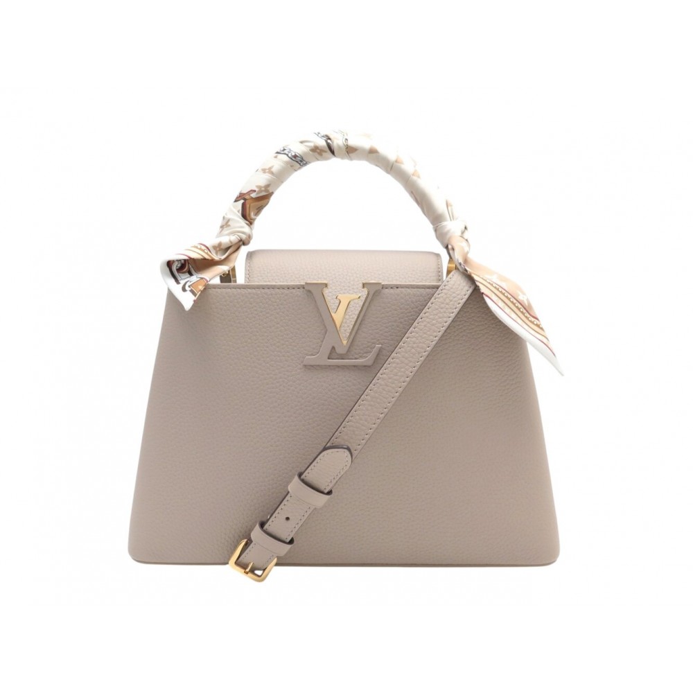 NEUF SAC A MAIN LOUIS VUITTON CAPUCINES MM GRIS GALET BANDEAU ULTIMATE BAG 6710€