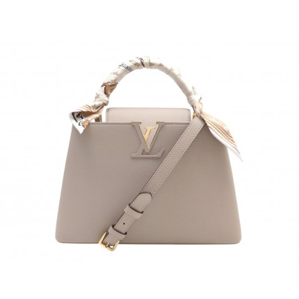 NEUF SAC A MAIN LOUIS VUITTON CAPUCINES MM GRIS GALET BANDEAU ULTIMATE BAG 6710€