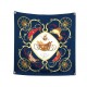 FOULARD HERMES SPRINGS PHILIPPE LEDOUX CARRE 90 EN SOIE BLEU + BOITE SCARF 580€