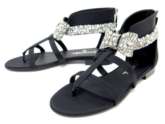 chaussures chanel g35244 sandales tongs logo cc