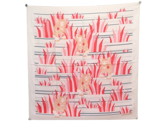  foulard hermes tigres dans les herbes j. metz