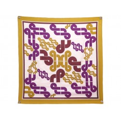 VINTAGE FOULARD HERMES RHONES POULENC HENRY D'ORIGNY CARRE 90 EN SOIE SCARF 580€