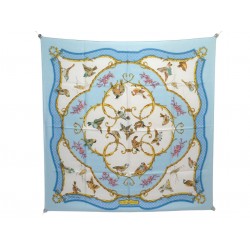 VINTAGE FOULARD HERMES LA CLE DES CHAMPS CARRE 90 EN SOIE BROCHEE SCARF 580€