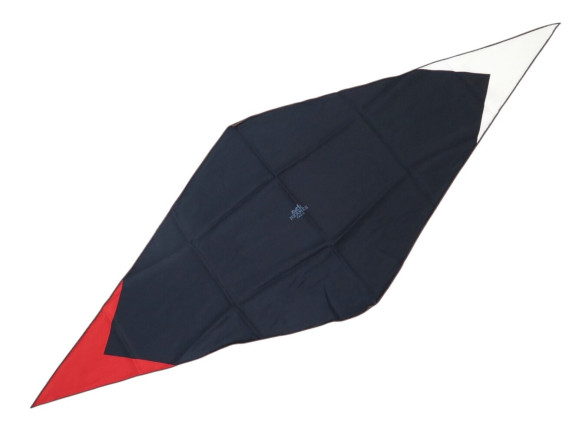 foulard hermes losange soie tricolore noire blanc
