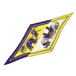 NEUF FOULARD HERMES LOSANGE EX LIBRIS EN CACHEMIRE ET SOIE DIAMOND SCARF 875€