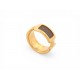 BAGUE HERMES OLYMPE PM H500058F 57 METAL DORE CUIR VEAU MADAME MARRON RING 350€