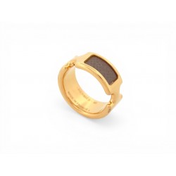BAGUE HERMES OLYMPE PM H500058F 57 METAL DORE CUIR VEAU MADAME MARRON RING 350€