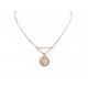 NEUF COLLIER DIOR PENDENTIF SIGNE CHINOIS 41.5CM METAL DORE GOLDEN NECKLACE 460€
