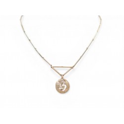 NEUF COLLIER DIOR PENDENTIF SIGNE CHINOIS 41.5CM METAL DORE GOLDEN NECKLACE 460€