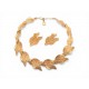 VINTAGE PARURE LANVIN COLLIER + BOUCLES D'OREILLES FEUILLES EARRINGS & NECKLACE