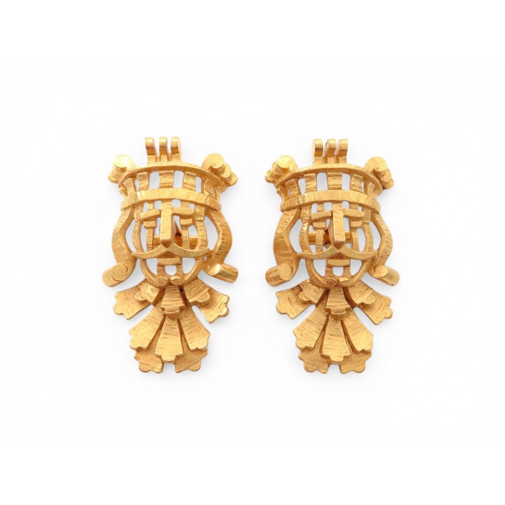 RARE VINTAGE NEUF BOUTONS DE MANCHETTES CHRISTIAN DIOR TETE DE ROI CUFFLINKS NEW