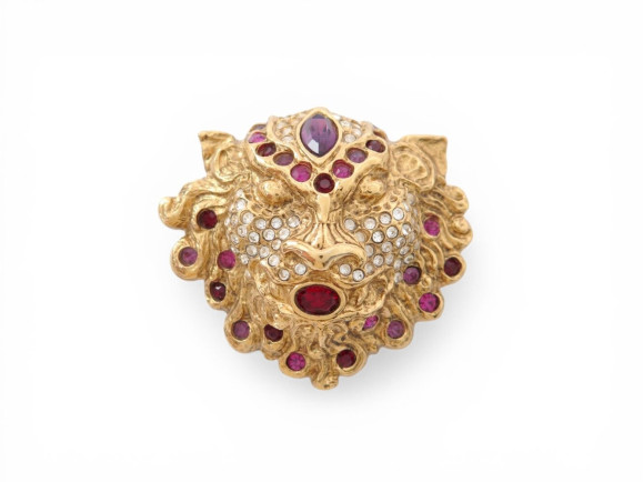   broche jean louis scherrer tete de lion
