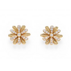 NEUF BOUCLES D'OREILLES POIRAY FLOWER PM DIAMANTS 0.27CT OR 18K EARRINGS 3800€