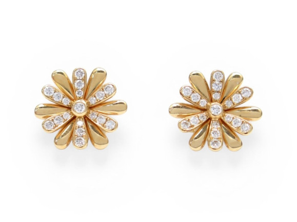  boucles d'oreilles poiray flower pm diamants