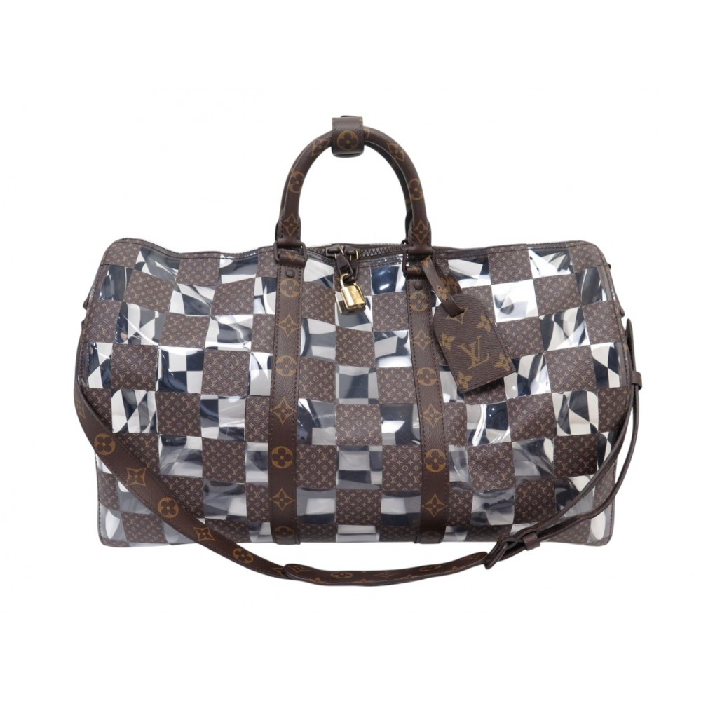 NEUF SAC DE VOYAGE LOUIS VUITTON KEEPALL 50 MONOGRAM CHESS M20864 BANDOULIERE