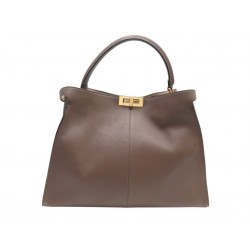 SAC A MAIN FENDI PEEKABOO X-LITE LARGE 8BN304 CABAS CUIR MARRON TOTE BAG 5000€