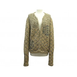 CARDIGAN CHANEL GILET P18083V00973 42 L LOSANGES COCO CAMELIAS LAINE WOOL 6500€