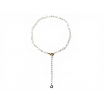 NEUF COLLIER DINH VAN 654501 EN PERLES D'EAU DOUCE 3 MENOTTES OR 18K PEARL 2990€