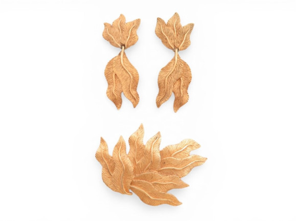 parure lanvin broche et boucles d'oreilles