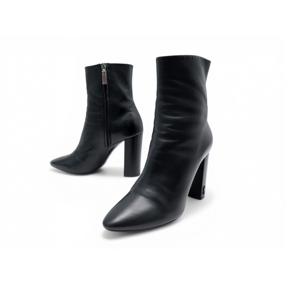 CHAUSSURES SAINT LAURENT BOTTINES LOU 527418 39 EN CUIR ANKLE BOOTS SHOES 1500€