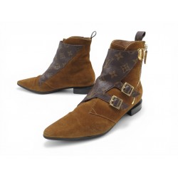 CHAUSSURES LOUIS VUITTON BOTTINES JUMBLE DAIM ET MONOGRAM 38 ANKLE BOOTS 1440€