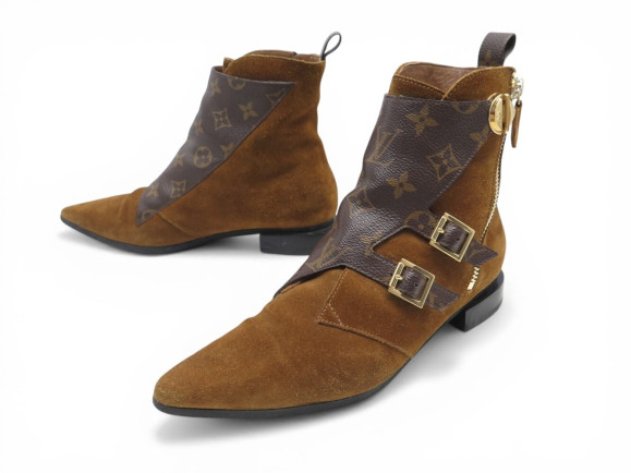 chaussures louis vuitton bottines jumble daim et
