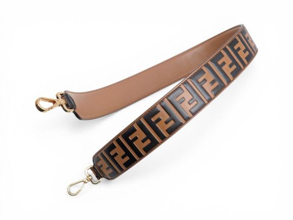 anse bandouliere fendi 8av077 strap you cuir ff marron